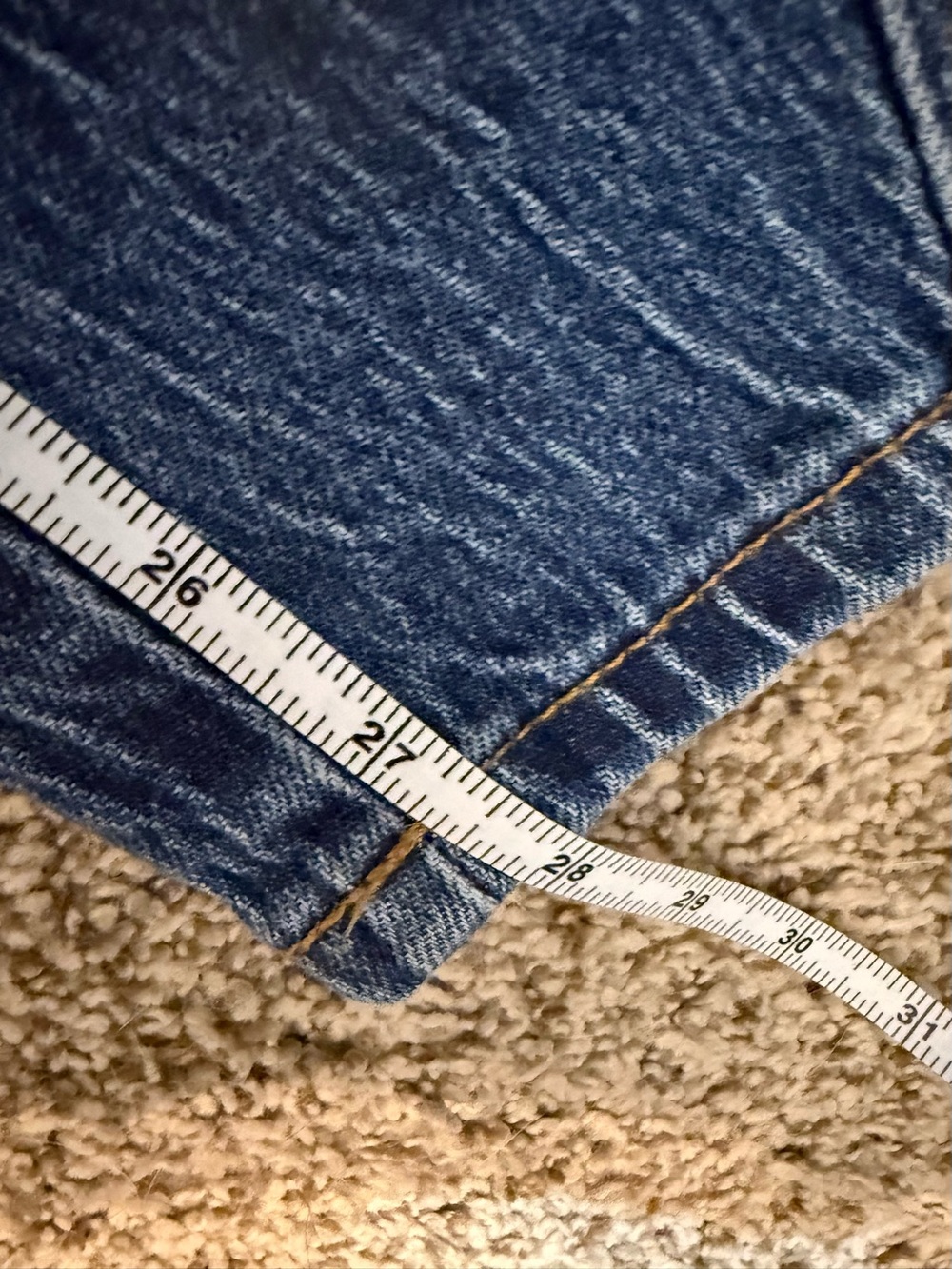 Barrel Jeans Diagonal Seam Time and Tru Blue High-Rise Straight Jeans Size 12 - Picture 5 of 6